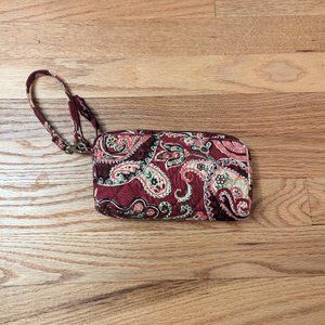 Vera Bradley Maroon Paisley Wristlet